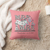 Mevrouw en mevrouw Personalized Lesbian Wedding Gi Kussen (Deken)