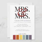 Mevrouw en mevrouw Rainbow Gay Elegant Wedding Aankondiging (Voorkant)
