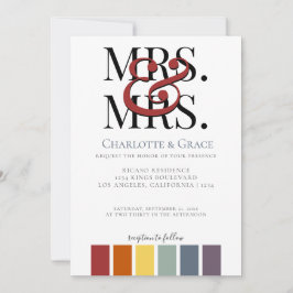 Mevrouw en mevrouw Rainbow Gay Elegant Wedding Aankondiging