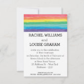 Mevrouw en mevrouw Rainbow Lesbian Wedding Invitat Kaart (Achterkant)
