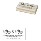 Mevrouw en mevrouw retour adresstempel, kerst Kaar Rubberstempel (Gestempeld)