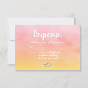 Mevrouw en mevrouw Sandy Toes RSVP zonsondergang Kaartje