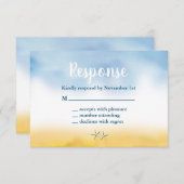 Mevrouw en mevrouw Sandy Toes Wedding RSVP - lucht (Voorkant / Achterkant)