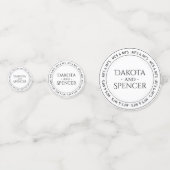 Mevrouw en mevrouw Simple Modern Black White Party Confetti (Voorkanten)