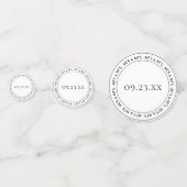 Mevrouw en mevrouw Simple Modern Black White Party Confetti (Achterkanten)