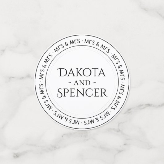 Mevrouw en mevrouw Simple Modern Black White Party Confetti (Kleine voorkant)