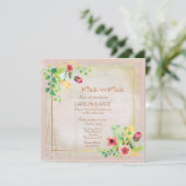 Mevrouw en mevrouw Spring Waterverven Gold Geometr (Staand voorkant)