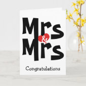 Mevrouw en mevrouw trouwen zwart-wit gefeliciteerd kaart (Gele Bloem)