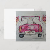 Mevrouw en mevrouw trouwuitnodiging kaart (Voorkant / Achterkant)