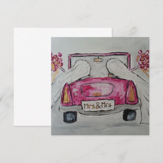 Mevrouw en mevrouw trouwuitnodiging kaart (Voorkant / Achterkant)