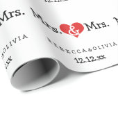 Mevrouw en mevrouw Two Brides Wedding Cadeaupapier (Rol Hoek)