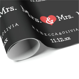 Mevrouw en mevrouw Two Brides Wedding Cadeaupapier