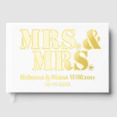 Mevrouw en mevrouw typografie lesbische witte brui gastenboek (Voorkant)