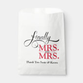Mevrouw en mevrouw Wedding Bedankzakje (Voorkant)