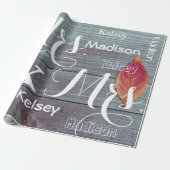 Mevrouw en mevrouw Wedding/Jubileum Gepersonalisee Cadeaupapier (Uitgerold)