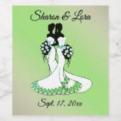 Mevrouw en mevrouw Wedding Persoonlijke Groene Wijn Etiket (Enkel label)