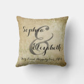 Mevrouw en mevrouw Worn lesbian Wedding Personaliz Kussen (Achterkant)