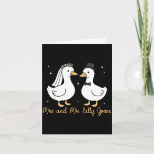 Mevrouw en mijnheer domme gans huwelijksfeest grap kaart