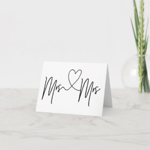 Mevrouw en Mrs Wedding Day Card Lesbian Wedding Ca Kaart