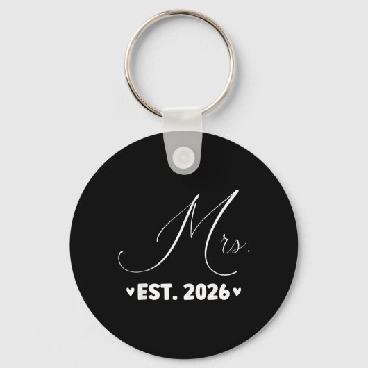 Mevrouw Est 2026 Net Getrouwd Koppel Bruiloft Part Sleutelhanger (Voorkant)