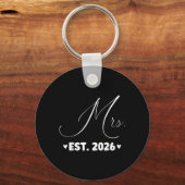 Mevrouw Est 2026 Net Getrouwd Koppel Bruiloft Part Sleutelhanger (Voorkant)