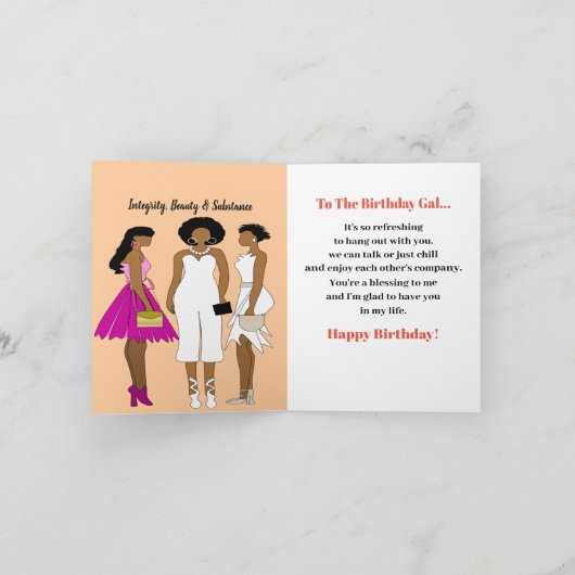 Mevrouw Fabulous African American Happy Birthday K Bedankkaart (Binnen)