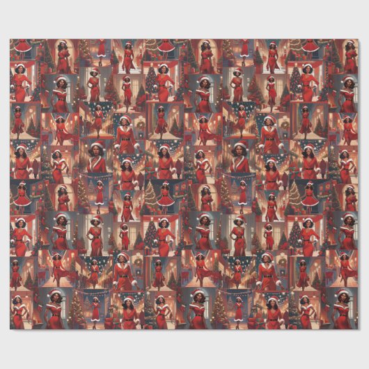 Mevrouw Fancy Santa Cadeaupapier (Vlak)