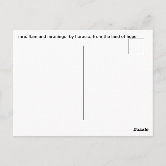 Mevrouw Flam en de heer Mingo Briefkaart (Achterkant)
