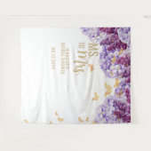 mevrouw Floral Arch Butterfly White Bridal Backdro Wandkleed (Voorkant (horizontaal))