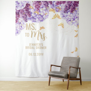 mevrouw Floral Arch Butterfly White Bridal Backdro Wandkleed