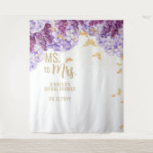 mevrouw Floral Arch Butterfly White Bridal Backdro Wandkleed (Voorkant)