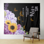 Mevrouw Floral Butterfly Vrijgezellenfeest Backdro Wandkleed (In Situ (horizontaal))