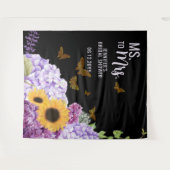 Mevrouw Floral Butterfly Vrijgezellenfeest Backdro Wandkleed (Voorkant (horizontaal))