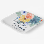 Mevrouw Floral Succulent Macaron Vrijgezellenfeest Papieren Bordje (Gebogen)