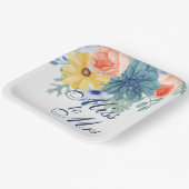 Mevrouw Floral Succulent Macaron Vrijgezellenfeest Papieren Bordje (Gebogen)