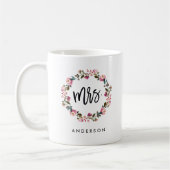 Mevrouw Floral Wreath gepersonaliseerd Koffiemok (Links)