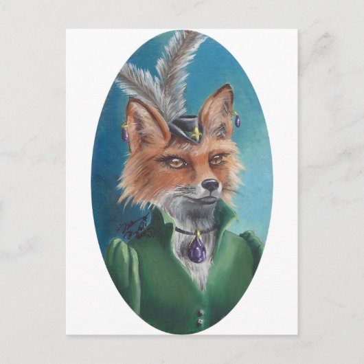 Mevrouw Fox Briefkaart Animal Briefkaart Victoriaa (Voorkant)