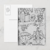 Mevrouw Fr 19093 fol.18v Verschillende tekeningen Briefkaart (Voorkant / Achterkant)