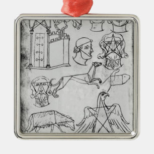 Mevrouw Fr 19093 fol.18v Verschillende tekeningen Metalen Ornament