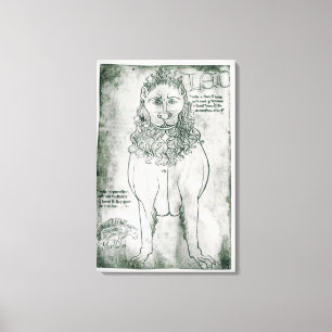 Mevrouw Fr 19093 fol.24v Lion en Porcupine Canvas Afdruk