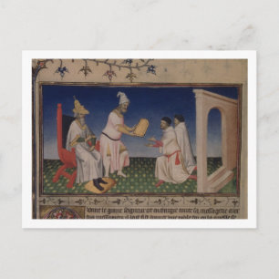 Mevrouw Fr 2810 f.3v Kublai Khan (1214-94), die zi Briefkaart