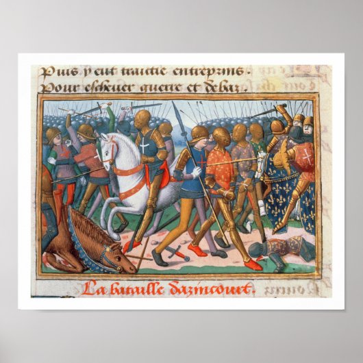 Mevrouw Fr 5054 f.11 The Battle of Agincourt, 1415 Poster (Voorkant)
