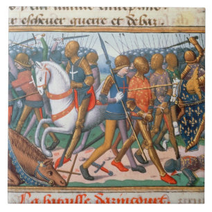 Mevrouw Fr 5054 f.11 The Battle of Agincourt, 1415 Tegeltje