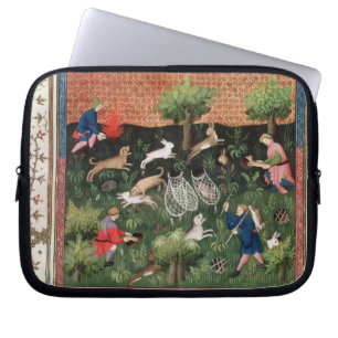 Mevrouw Fr 616 fol.92 Hunting hares, van de Livre Laptop Sleeve