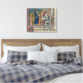 Mevrouw Fr. 95 f.268 Merlin dicteert het verhaal a Canvas Afdruk (Insitu (Slaapkamer))