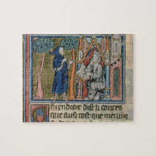 Mevrouw Fr. 95 f.268 Merlin dicteert het verhaal a Legpuzzel