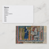 Mevrouw Fr. 95 f.268 Merlin dicteert het verhaal a Visitekaartje (Voorkant / Achterkant)