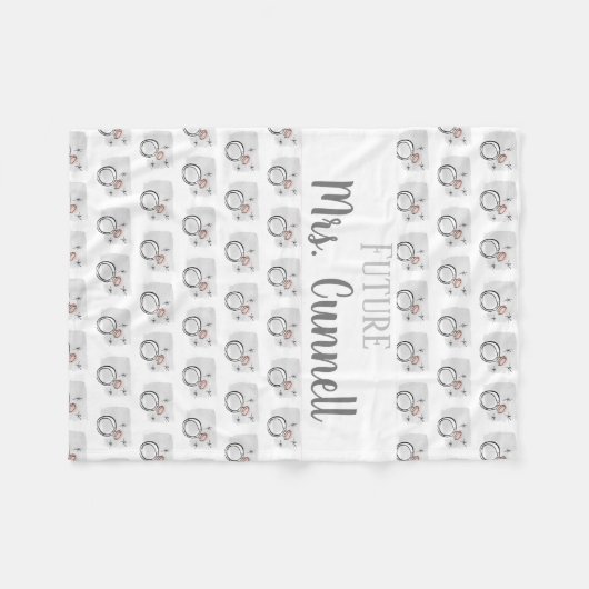 Mevrouw Future Bride Ring Fleece Deken (Voorkant (Horizontaal))