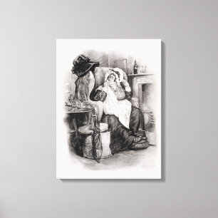 Mevrouw Gamp, van 'Charles Dickens: Een roddelaar Canvas Afdruk