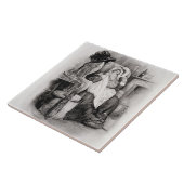 Mevrouw Gamp, van 'Charles Dickens: Een roddelaar  Tegeltje (Zijkant)